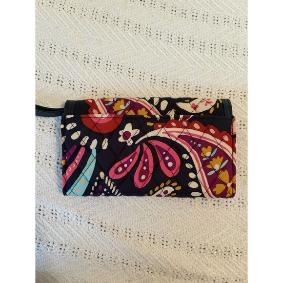 VERA BRADLEY TRIMMED WRISTLET WALLET   Preowned Painted Paisley - Picture 6 of 8